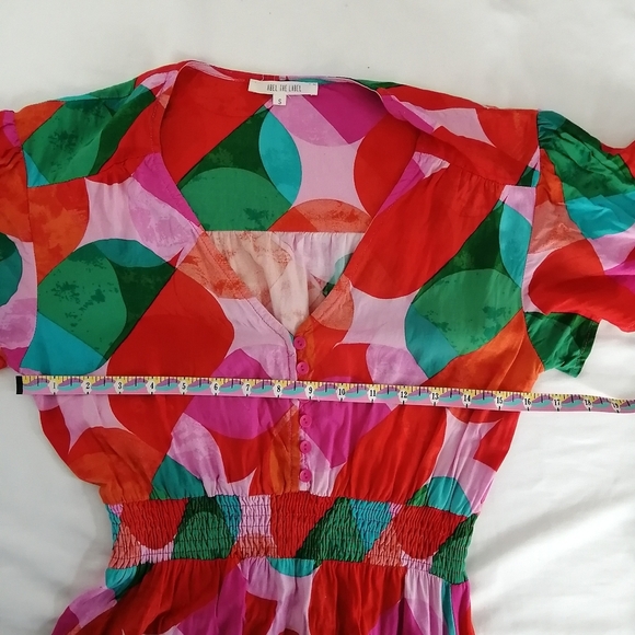 Anthropolgie Abel The Label Asymmetrical Geometic Colourful Midi Dress Small - Picture 15 of 17